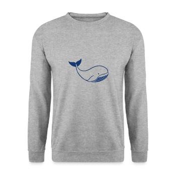 Baby Whale - Unisex Sweatshirt - salt & pepper - Front - Alina (178cm) & Michal (187cm)