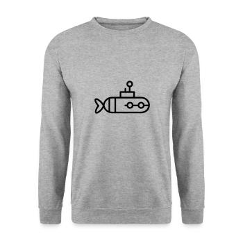 U-Boot-Boot - Unisex Pullover - Weißgrau meliert - Vorne - Alina (178cm) & Michal (187cm)