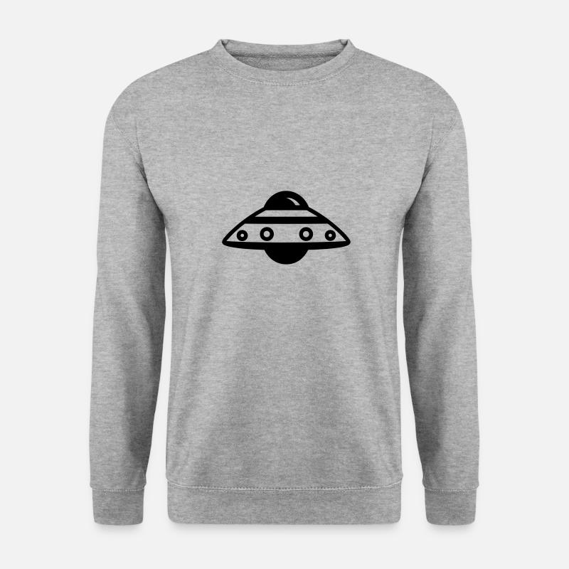 fliegende Untertasse - Unisex Pullover - Weißgrau meliert