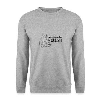 Ironisches Sprichwort Flusstier Seeotter Süße - Unisex Pullover - Weißgrau meliert - Vorne - Alina (178cm) & Michal (187cm)