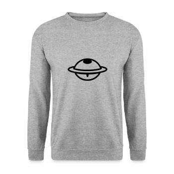 fliegende Untertasse - Unisex Pullover - Weißgrau meliert - Vorne - Alina (178cm) & Michal (187cm)