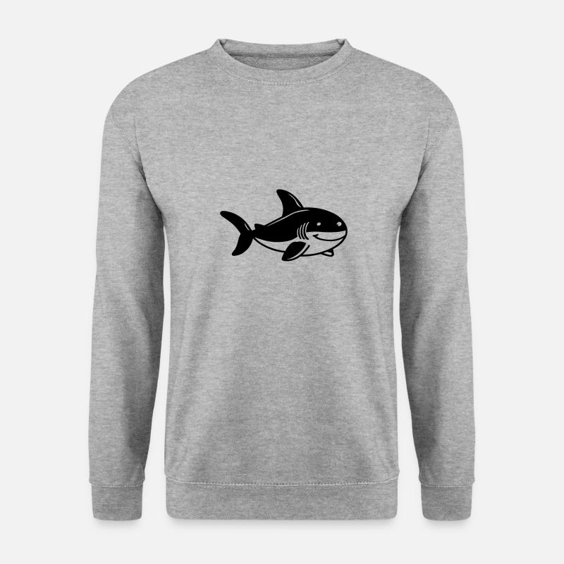 Hai - Unisex Pullover - Weißgrau meliert