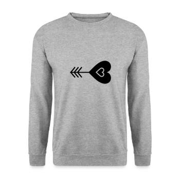 Heart Arrow - Unisex Sweatshirt - salt & pepper - Front - Alina (178cm) & Michal (187cm)