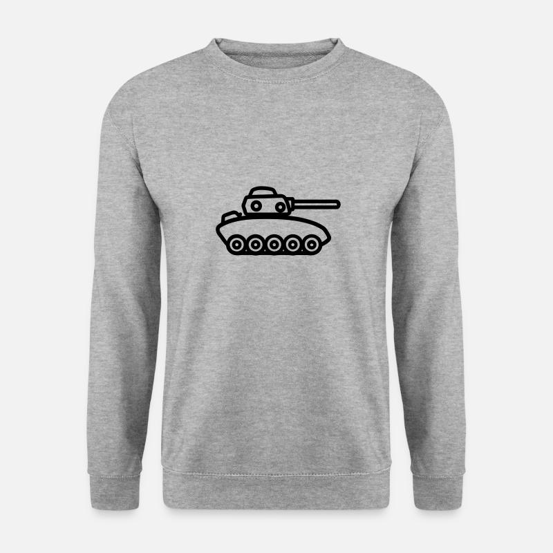 Panzer - Unisex Pullover - Weißgrau meliert