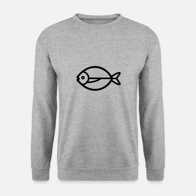 Fisch - Unisex Pullover - Weißgrau meliert