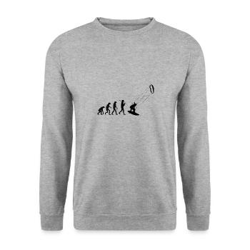 Kitesurfer Evolution Kitesurfing Wind Wasser Sport - Unisex Pullover - Weißgrau meliert - Vorne - Alina (178cm) & Michal (187cm)