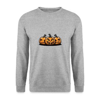 Pumpkin Halloween - Unisex Sweatshirt - salt & pepper - Front - Alina (178cm) & Michal (187cm)