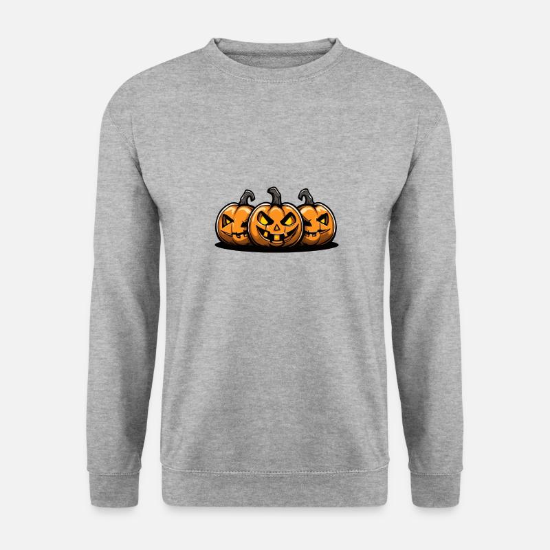 Kürbis Halloween - Unisex Pullover - Weißgrau meliert