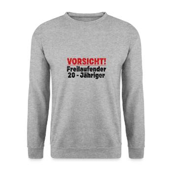 20. Geburtstag Männer Frauen Lustig 20 Jahre - Unisex Pullover - Weißgrau meliert - Vorne - Alina (178cm) & Michal (187cm)