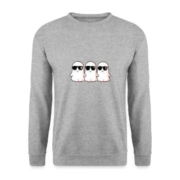 Fantômes Halloween Cool - Sweat-shirt Unisexe - gris chiné - Devant - Alina (178cm) & Michal (187cm)