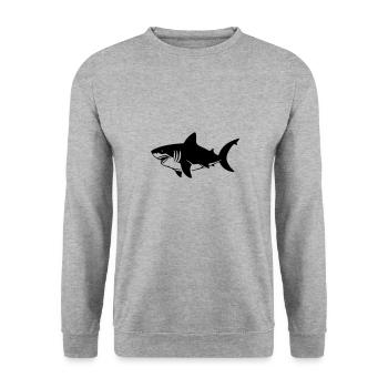 Requin - Sweat-shirt Unisexe - gris chiné - Devant - Alina (178cm) & Michal (187cm)
