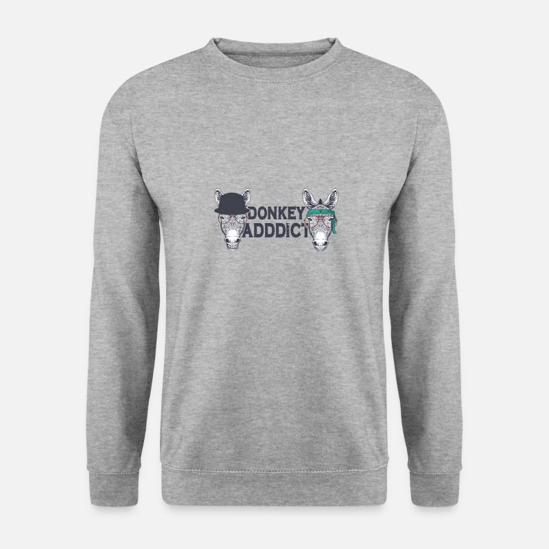 Esel Mama - Unisex Pullover - Weißgrau meliert