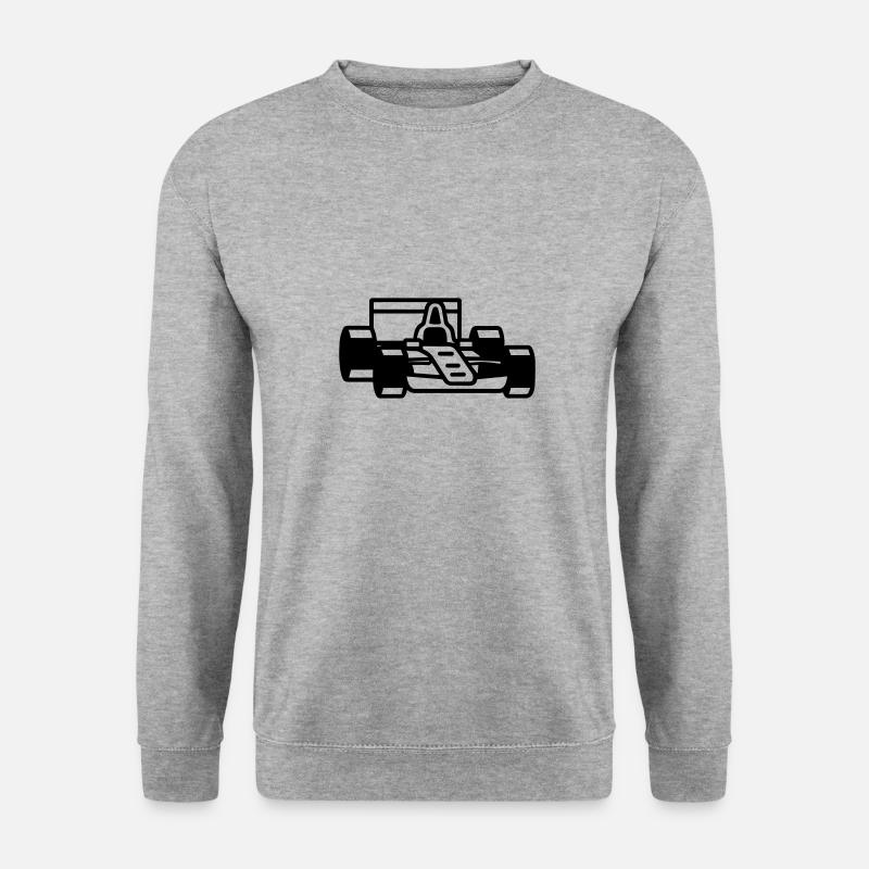 F1-Rennwagen - Unisex Pullover - Weißgrau meliert