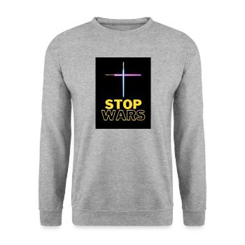 Frieden, Gegen Krieg, Film Zitaten - Unisex Pullover - Weißgrau meliert - Vorne - Alina (178cm) & Michal (187cm)