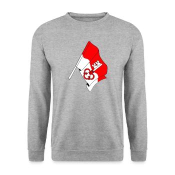 Drapeau Obwald Suisse - Sweat-shirt Unisexe - gris chiné - Devant - Alina (178cm) & Michal (187cm)
