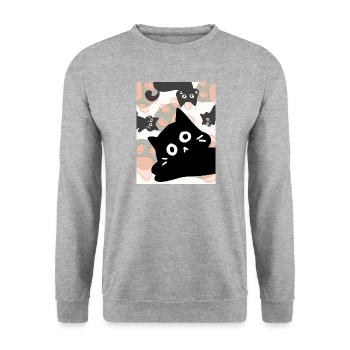 Cheerful cute cats cats funny - Unisex Sweatshirt - salt & pepper - Front - Alina (178cm) & Michal (187cm)