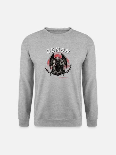 Dämonenwächter in Ketten - Unisex Pullover - Weißgrau meliert