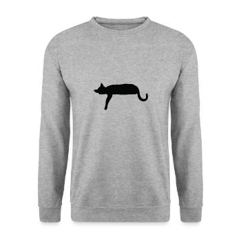 Silhouette de chat s’couchant - Sweat-shirt Unisexe - gris chiné - Devant - Alina (178cm) & Michal (187cm)