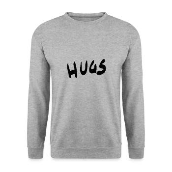Hugs - Adoptez le lettrage - Sweat-shirt Unisexe - gris chiné - Devant - Alina (178cm) & Michal (187cm)