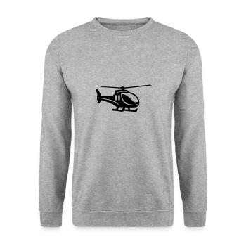 Helicopter - Unisex Sweatshirt - salt & pepper - Front - Alina (178cm) & Michal (187cm)
