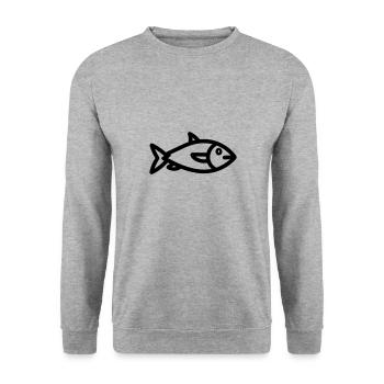 Fish - Unisex Sweatshirt - salt & pepper - Front - Alina (178cm) & Michal (187cm)