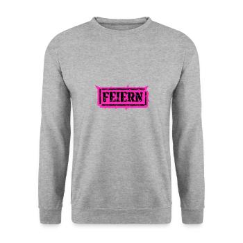 Feiern Junggesellenabschied Techno Disco JGA - Unisex Pullover - Weißgrau meliert - Vorne - Alina (178cm) & Michal (187cm)