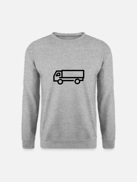 Lkw - Unisex Pullover - Weißgrau meliert
