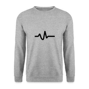 Heartbeat, pulse - Unisex Sweatshirt - salt & pepper - Front - Alina (178cm) & Michal (187cm)