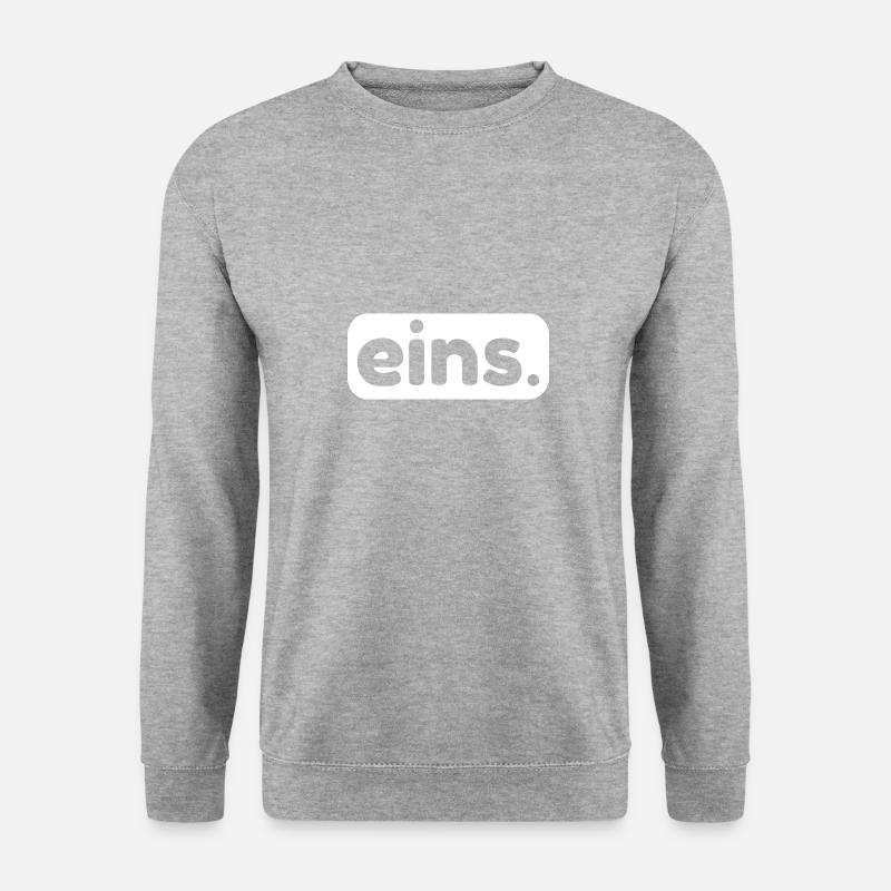 Nummer 1 Erster Geburtstag Zahl - Unisex Pullover - Weißgrau meliert