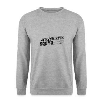 Shuttlecock, tournoi sportif, équipe de badminton - Sweat-shirt Unisexe - gris chiné - Devant - Alina (178cm) & Michal (187cm)