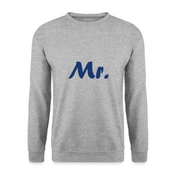 Herr - Unisex Pullover - Weißgrau meliert - Vorne - Alina (178cm) & Michal (187cm)