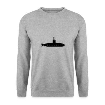 U-Boot-Boot - Unisex Pullover - Weißgrau meliert - Vorne - Alina (178cm) & Michal (187cm)