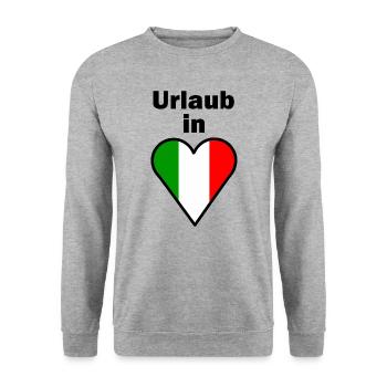 Urlaub in Italien Flagge - Unisex Pullover - Weißgrau meliert - Vorne - Alina (178cm) & Michal (187cm)