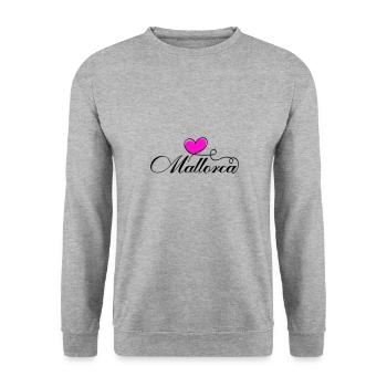 Mallorca Herz Liebe - Unisex Pullover - Weißgrau meliert - Vorne - Alina (178cm) & Michal (187cm)