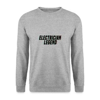 Légende de l'électricien Ironique Dicton Craftsman - Sweat-shirt Unisexe - gris chiné - Devant - Alina (178cm) & Michal (187cm)