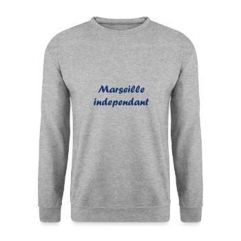 Marseille indépendant - Sweat-shirt Unisexe - gris chiné - Devant - Alina (178cm) & Michal (187cm)