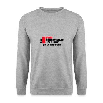 Never Underestimate The Old Guy On A Bicycle - Unisex Sweatshirt - salt & pepper - Front - Alina (178cm) & Michal (187cm)