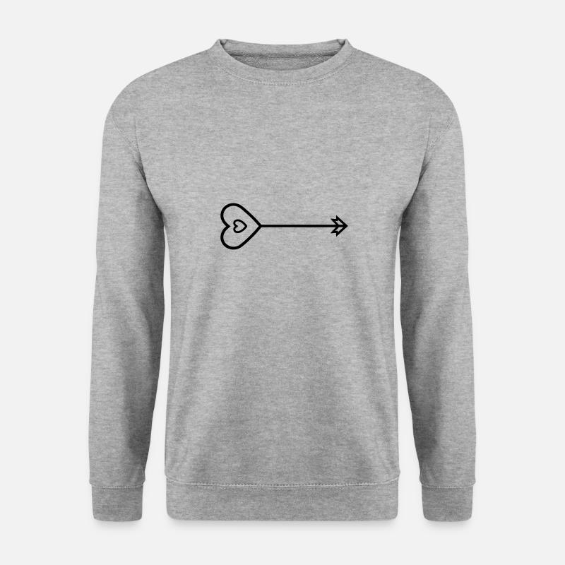 Herz-Pfeil - Unisex Pullover - Weißgrau meliert