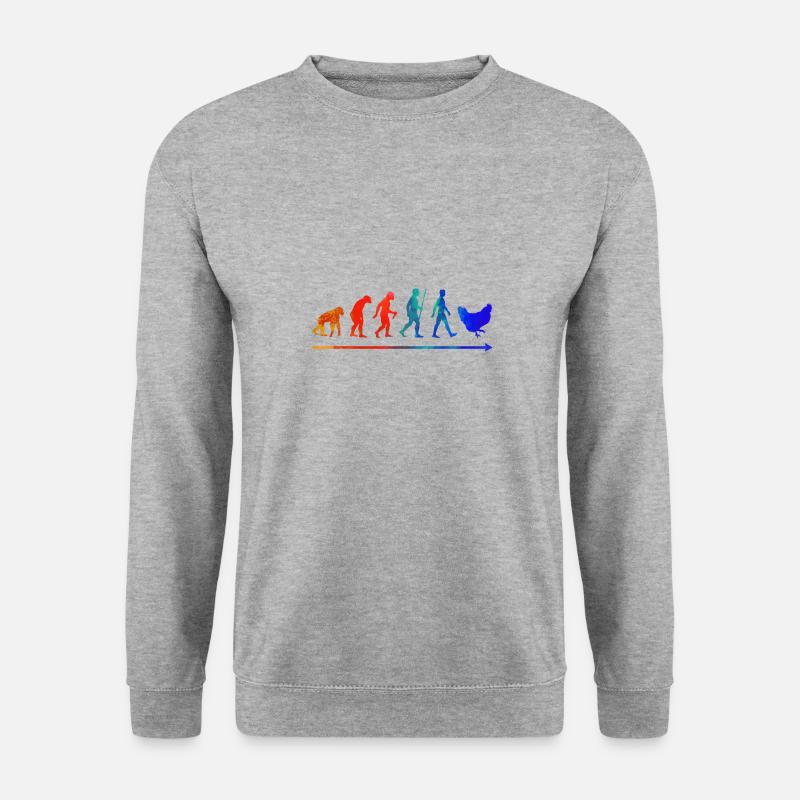 Chicken Evolution - Unisex Sweatshirt - salt & pepper