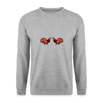 Turkeys - Unisex Sweatshirt - salt & pepper - Front - Alina (178cm) & Michal (187cm)