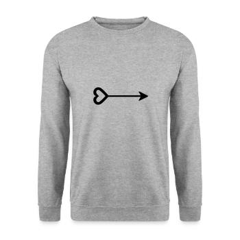 Heart Arrow - Unisex Sweatshirt - salt & pepper - Front - Alina (178cm) & Michal (187cm)