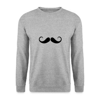 Moustache - Sweat-shirt Unisexe - gris chiné - Devant - Alina (178cm) & Michal (187cm)