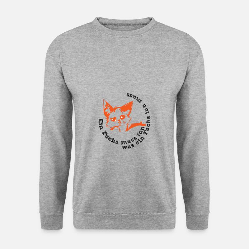 Ein Fuchs muss tun was ein Fuchs tun muss - Unisex Pullover - Weißgrau meliert