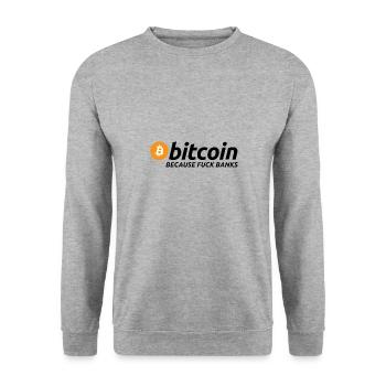 Bitcoin Satoshi Nakamoto Ethereum Krypto - Sweat-shirt Unisexe - gris chiné - Devant - Alina (178cm) & Michal (187cm)
