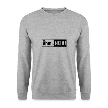 Ähm Nein! - Unisex Pullover - Weißgrau meliert - Vorne - Alina (178cm) & Michal (187cm)