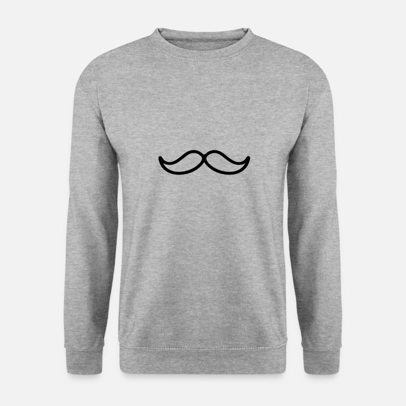 Schnurrbart - Unisex Pullover - Weißgrau meliert