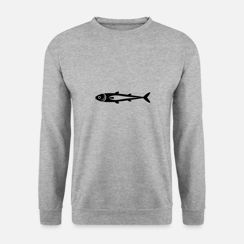 Fisch - Unisex Pullover - Weißgrau meliert