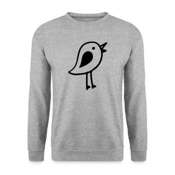 oiseau - Sweat-shirt Unisexe - gris chiné - Devant - Alina (178cm) & Michal (187cm)