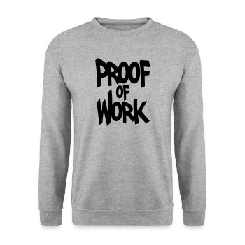 Proof of work - Unisex Sweatshirt - salt & pepper - Front - Alina (178cm) & Michal (187cm)