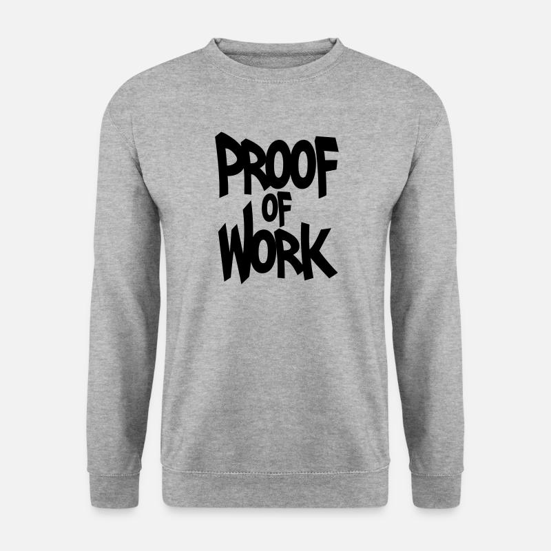 Proof of work - Unisex Pullover - Weißgrau meliert